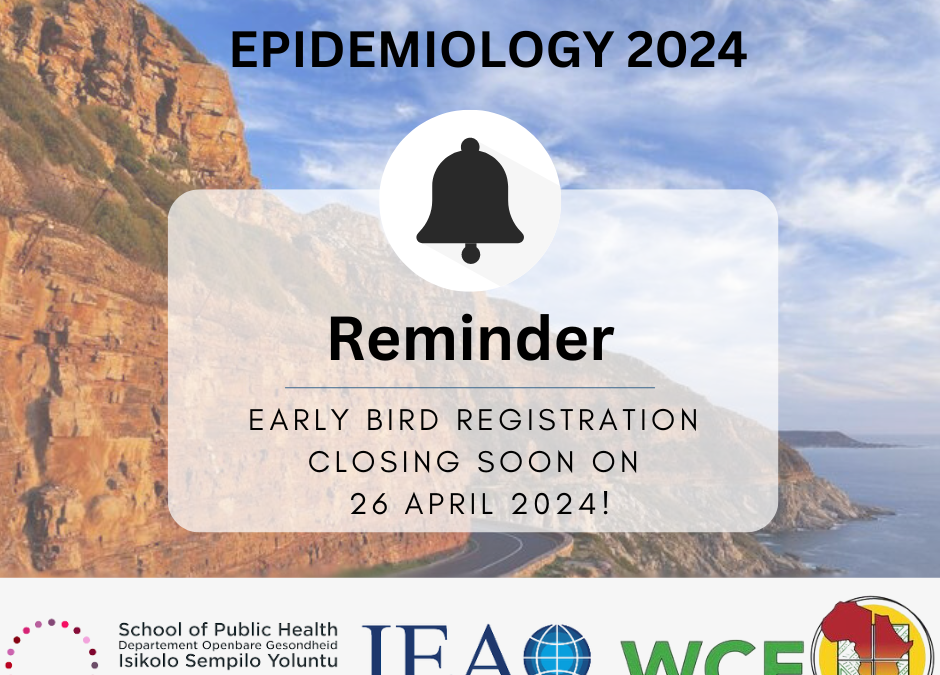 Two weeks remaining for Early Bird Registration: World Congress of Epidemiology 2024